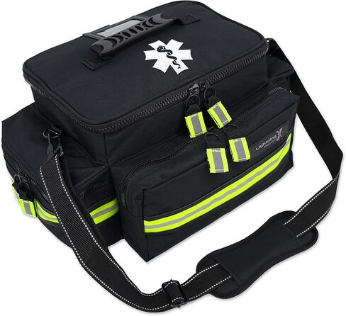 Lightning X Mid-Sized First Responder EMT Bag | LXMB25 | Fully Stocked w/ 240+ First Aid, EMS & Trauma Supplies - RED in Saudi Arabia