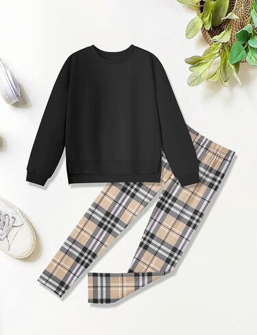 Girl Clothes Sweatshirt Pullover Leggings Tracksuits Outfit 2PC Girls Clothes Size 6-14 in Kuwait