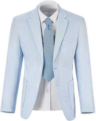 Seersucker Mens Suit Jacket Slim Fit Striped Tuxedos Jacket Light Weight Sport Coat Summer Blazer for Men Wedding Prom in Saudi Arabia