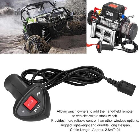 Universal 3 Pin Winch Remote Kit ، طول الكابلات 9.2 قدم 2.8 متر ، وينش كهربائية لمركبات الطرق الوعرة للسيارات in Saudi Arabia