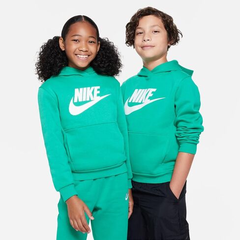 Nike Boys Sportswear Club+ HBR Pullover Hoodie - Black/White - Kids Size 6 in Saudi Arabia