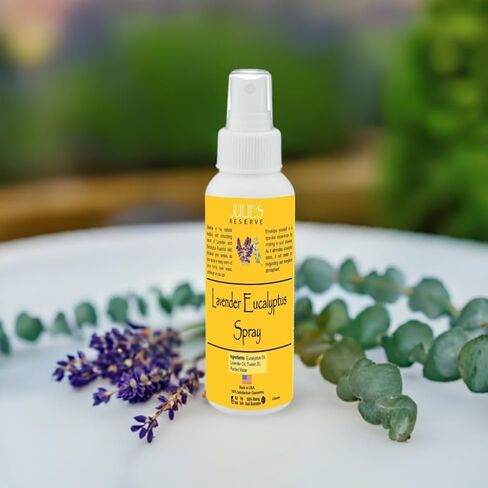 Lavender Eucalyptus Room & Linen Spray Julie's Reserve Natural Essential Oil Spray Bathroom Invigorate & relax, 4 Ounce (Pack of 1) in Kuwait