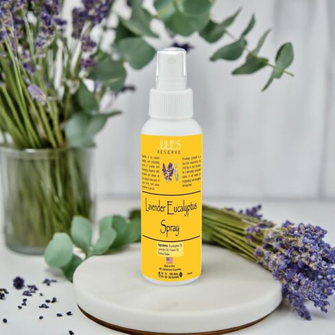 Lavender Eucalyptus Room & Linen Spray Julie's Reserve Natural Essential Oil Spray Bathroom Invigorate & relax, 4 Ounce (Pack of 1) in Kuwait