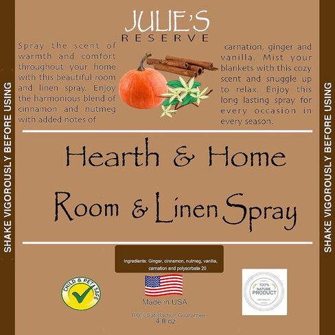 Lavender Eucalyptus Room & Linen Spray Julie's Reserve Natural Essential Oil Spray Bathroom Invigorate & relax, 4 Ounce (Pack of 1) in Kuwait