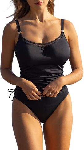 Fantasie Swim Women's East Hampton underwire Tankini ، Black ، 38F in Saudi Arabia