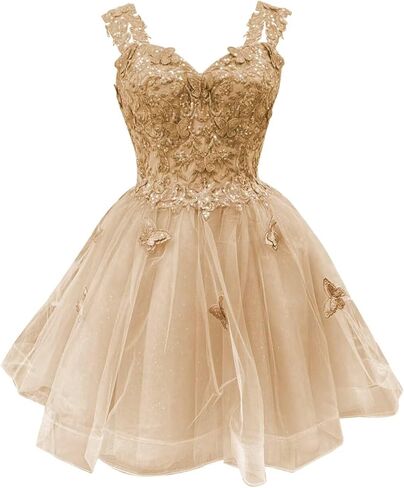 youjiayii 3d الفراشة القصيرة للوطن للوطن للشباب قبالة فساتين داما الكتف لثوب quinceanera بريق ترتر حفلة موسيقية in Saudi Arabia