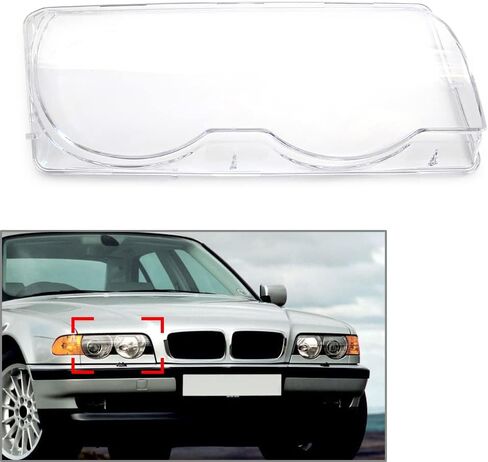 CNARDG24 يمين المصباح الأيدي غطاء العدسة الغطاء البديل الصافي قذيفة ل BMW 7 Series E38 728I 730i 735i 740i 750i 1999 2000 2001 in Kuwait