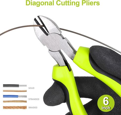 FASTPRO 5-Piece Pink Utility Pliers Set with Storage Bag, Includes Groove Joint Pliers, Diagonal Pliers, Adjustable Wrench, Long Nose Pliers, Slip Joint Pliers in Saudi Arabia