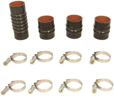 Heavy Duty Silicone Intercooler Boot Kit Compatible with 2003, 2004, 2005, 2006, 2007 Dodge Ram 2500/3500 5.9L Cummins Diesel — 5-Ply, T-Bolt Clamps Included (Jet Black) in Saudi Arabia