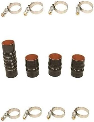 Heavy Duty Silicone Intercooler Boot Kit Compatible with 2003, 2004, 2005, 2006, 2007 Dodge Ram 2500/3500 5.9L Cummins Diesel — 5-Ply, T-Bolt Clamps Included (Jet Black) in Saudi Arabia
