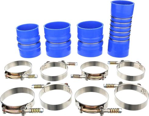 Heavy Duty Silicone Intercooler Boot Kit Compatible with 2003, 2004, 2005, 2006, 2007 Dodge Ram 2500/3500 5.9L Cummins Diesel — 5-Ply, T-Bolt Clamps Included (Jet Black) in Saudi Arabia