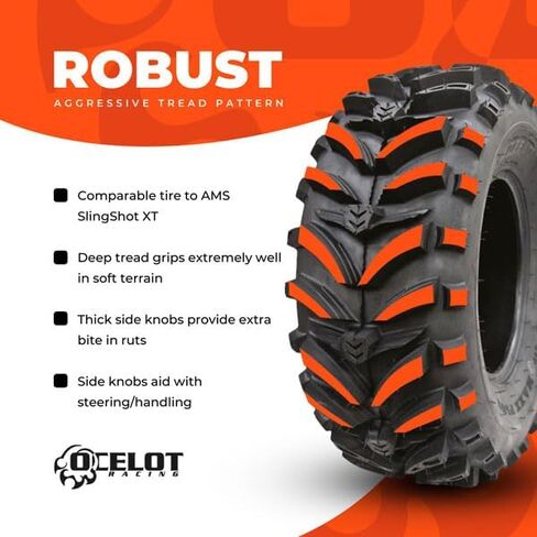 OCELOT MAXX PLUS 25X10X12 ATV/UTV Tyre-إطار على الطرق الوعرة 6 طابق للطين والرمال والثلوج والمسارات ، فقي عدواني مع العروات المغطاة ، التصميم ذاتي التنظيف ، أداء متين متين ، مستوحى من AMS in Saudi Arabia