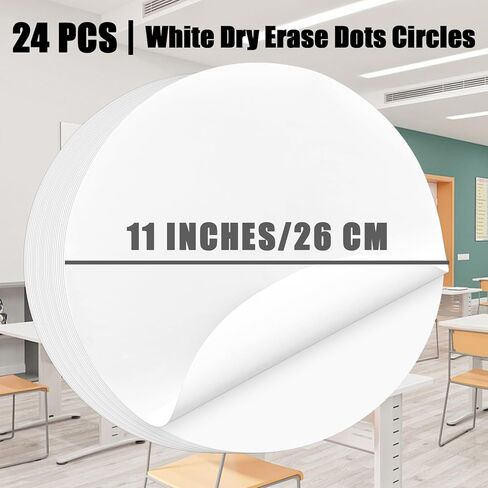 10 قطع من دوائر النقاط الجافة للمسح مقاس 11 بوصة، ملصقات فينيل قابلة للإزالة لأقلام السبورة البيضاء، ملصقات جدارية للبقع للفصول الدراسية والتدريبات والتقدم في التدريس بالمدرسة (10 ألوان) in Kuwait