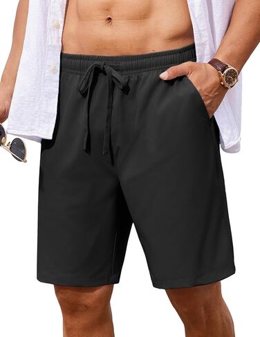 COOFANDY Men's 7 inch Casual Shorts Drawstring Waist Lightweight Quick Dry Summer Beach Board Shorts with Pockets in Saudi Arabia