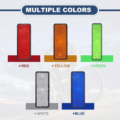 PATIKIL Rectangle Rear Reflectors, 2 Pcs Safety Reflective Warning Reflector Plastic Universal Motorcycle Reflector with M5 Screw Mount for Car Motorcycle Trailer Bike Bicycles, White in Saudi Arabia