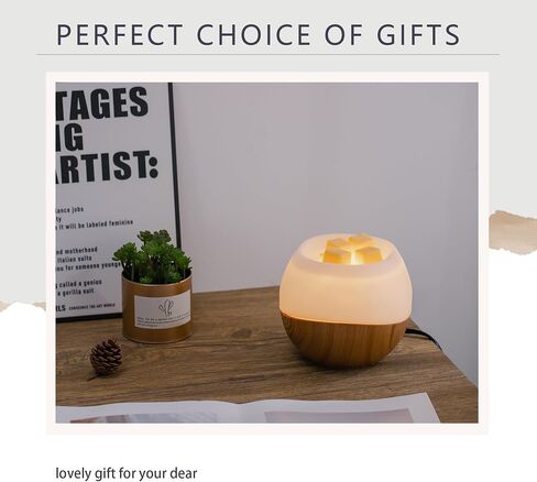 Candle Warmer Lamp, with 2 Bulbs,Bedroom Home Decor,for Home, Office, Bedroom Decor, and Gifts(Wood Texture) in Saudi Arabia
