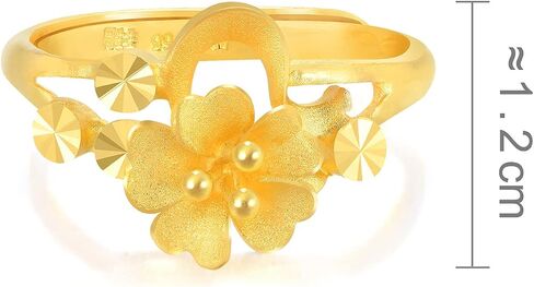 Sang Sang Sang 999.9 24K Gold Price-By-Right 3.74g Gold Floral Ring (قابل للتعديل) للنساء ومناسبة الزفاف 69462R in Saudi Arabia