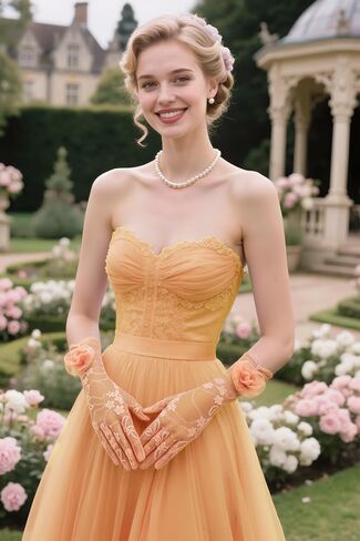 Babeyond Lace Hloves Women - Floral Opera Gloves Elegant Tea Party Association for Wedding Prom Party Party in Kuwait