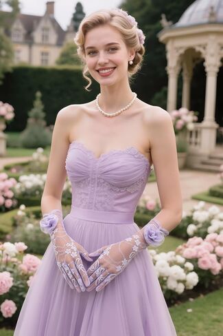 Babeyond Lace Hloves Women - Floral Opera Gloves Elegant Tea Party Association for Wedding Prom Party Party in Kuwait