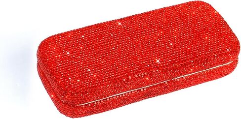 Bling Sunglasses Case,Rhinestone Eyeglass Box Shiny Glasses Case with a Eyeglasses Chain For Women in Saudi Arabia