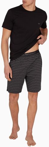 Emporio Armani Men Pattern Mix Mix Pajama Short and tee set in Saudi Arabia