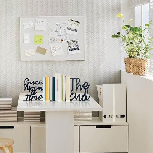 Once Upon A Time Bookends,Metal Decorative Bookends,Once Upon A Time Sign for Bookshelf, Reading Nook, Daycare, Classroom Bedroom Home Office Nursery Decor,Birthday Gift for Boys and Girls (Pink) in Kuwait