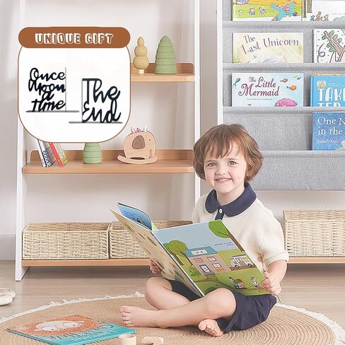 Once Upon A Time Bookends,Metal Decorative Bookends,Once Upon A Time Sign for Bookshelf, Reading Nook, Daycare, Classroom Bedroom Home Office Nursery Decor,Birthday Gift for Boys and Girls (Pink) in Kuwait