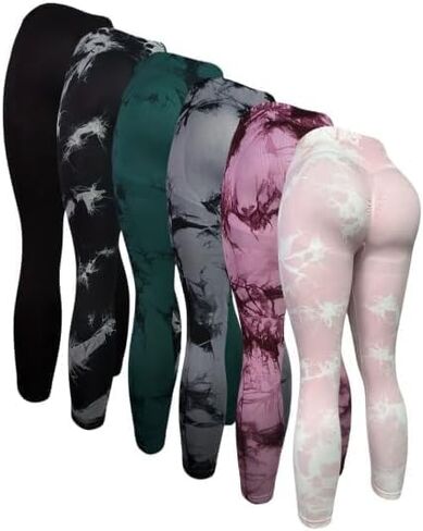 6 Pack - Women's Tight Butt Lifting Seamless Leggings Butt Lifting High Waist Fitness Yoga Pants Trousers in Saudi Arabia