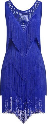 iwemek rhinestones layered fringe drage ballroom dance dance dance for women tyled tassel flapper dresses costume costume in Saudi Arabia
