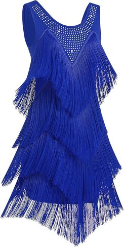 iwemek rhinestones layered fringe drage ballroom dance dance dance for women tyled tassel flapper dresses costume costume in Saudi Arabia