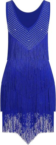 iwemek rhinestones layered fringe drage ballroom dance dance dance for women tyled tassel flapper dresses costume costume in Saudi Arabia
