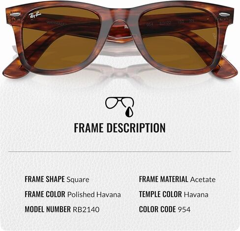 نظارات شمسية Ray-Ban RB2140 Original Wayfarer Classic Polarized Square Shape للرجال والنساء نظارات شمسية كلاسيكية خالدة مع أناقة عصرية - حماية ممتازة من الأشعة فوق البنفسجية - نظارات شمسية للرجال والنساء in Saudi Arabia