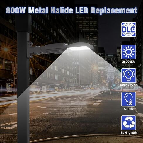 10Pack 480Volt 400W/320W/240W LED Parking Lot Light Dusk to Dawn 60,000LM, ETL DLC Listed LED Shoebox Parking Pole/Arm Mount Light 5000K IP65 Waterproof Outdoor Commercial Area Lighting 277-480VAC in Saudi Arabia