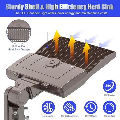 10Pack 480Volt 400W/320W/240W LED Parking Lot Light Dusk to Dawn 60,000LM, ETL DLC Listed LED Shoebox Parking Pole/Arm Mount Light 5000K IP65 Waterproof Outdoor Commercial Area Lighting 277-480VAC in Saudi Arabia