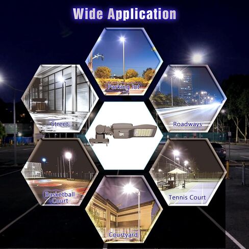 10Pack 480Volt 400W/320W/240W LED Parking Lot Light Dusk to Dawn 60,000LM, ETL DLC Listed LED Shoebox Parking Pole/Arm Mount Light 5000K IP65 Waterproof Outdoor Commercial Area Lighting 277-480VAC in Saudi Arabia