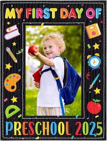 FLYAB إطار صور أول يوم لمرحلة ما قبل المدرسة 2024، إطار صور أول يوم لمرحلة ما قبل المدرسة لمرحلة ما قبل الروضة، اليوم الأول من هدايا ما قبل المدرسة للأطفال الأولاد والبنات العودة إلى المدرسة، هدايا اليوم الأول من المدرسة in Kuwait