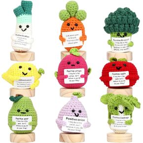 Positive Crochet Doll Gift Set, 9Pcs Emotional Support Nuggets Variety Pack, Handmade Positive Crochet Animals, Encouragement Gift Ornament Doll, Emotional Support Crochet,Cheer up Decor in Kuwait