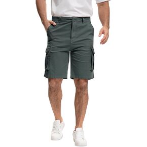 Men's Cargo Shorts 9" Inseam - Hiking Shorts Men with 7 Pockets, Breathable Cotton Mens Shorts for Gym Travel Outdoor in Saudi Arabia