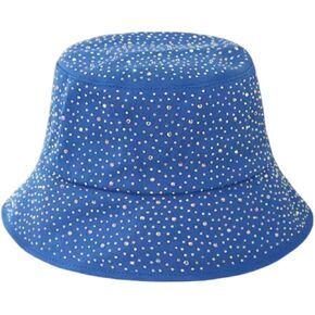 Women's Sparkly Rhinestone Bucket Hat Bling Packable Summer Outdoor Vacation Sun Hat Fisherman Cap in Kuwait