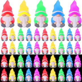 50 Pcs Luminous Mini Gnomes Figures Miniature Glow in The Dark Mini Gnomes Tiny Figurines to Hide Fairy for Garden Yard Home Patio Lawn DIY Craft Decoration Gifts Fairy Goodie Bag in Saudi Arabia