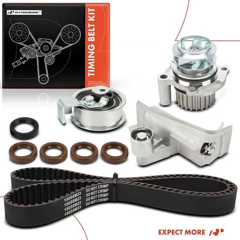 مجموعة حزام توقيت محرك A-premium مع مضخة المياه متوافقة مع فولكس واجن بارات 2001-2005 و Audi A4 1999-2006 ، A4 Quattro 1999-2005-1.8L 4.0L in Saudi Arabia