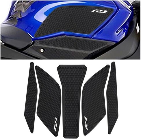 وسادة دبابة الدراجات النارية - وسادة جر في الركبة من المطاط الأسود - 3 عبوة - ل yamaha yzf r1m yzfr1 yzf -r1 2015-2021 in Saudi Arabia