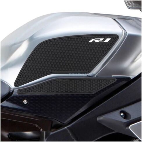 وسادة دبابة الدراجات النارية - وسادة جر في الركبة من المطاط الأسود - 3 عبوة - ل yamaha yzf r1m yzfr1 yzf -r1 2015-2021 in Saudi Arabia