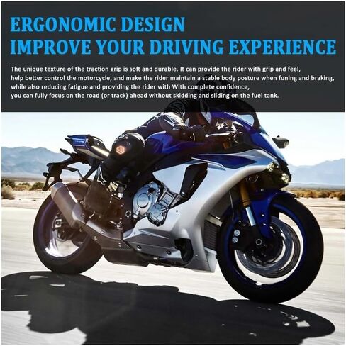 وسادة دبابة الدراجات النارية - وسادة جر في الركبة من المطاط الأسود - 3 عبوة - ل yamaha yzf r1m yzfr1 yzf -r1 2015-2021 in Saudi Arabia