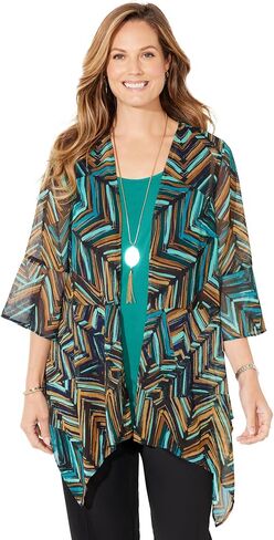 Women's Plus Size Seasonless Cascade wrap in Kuwait