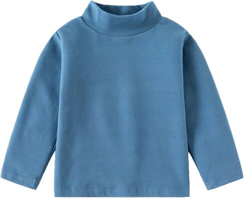 Toddler Kids Long Sleeve Turtleneck Girls Boys Slim Fit Solid Cotton Tshirt Baby Infant Soft Lightweight Thermal Layering Top in Kuwait