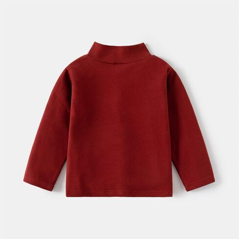 Toddler Kids Long Sleeve Turtleneck Girls Boys Slim Fit Solid Cotton Tshirt Baby Infant Soft Lightweight Thermal Layering Top in Kuwait