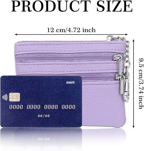 2 PCS Leather Coin Pres Wallet Mini Zipper Pouch for Coins بطاقات الائتمان مفاتيح مفاتيح سفر مضغوطة للتسوق العمل الصالة الرياضية في الهواء الطلق الاستخدام يوميًا منظم الجيب الثلاثي للرجال للرجال in Saudi Arabia