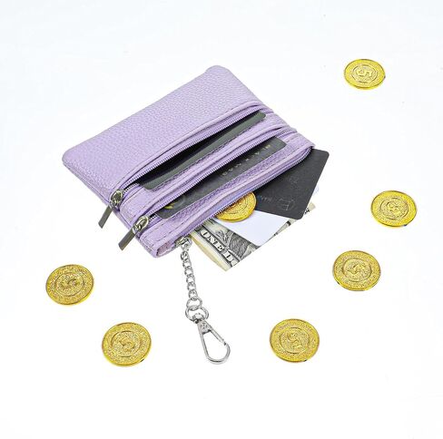 2 PCS Leather Coin Pres Wallet Mini Zipper Pouch for Coins بطاقات الائتمان مفاتيح مفاتيح سفر مضغوطة للتسوق العمل الصالة الرياضية في الهواء الطلق الاستخدام يوميًا منظم الجيب الثلاثي للرجال للرجال in Saudi Arabia