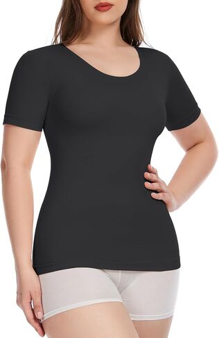 Shapewear Tops for Women Tummy Control Tank Tops Short Sleeve Seamless Compression Tanks Body Shaper Camisole in Saudi Arabia